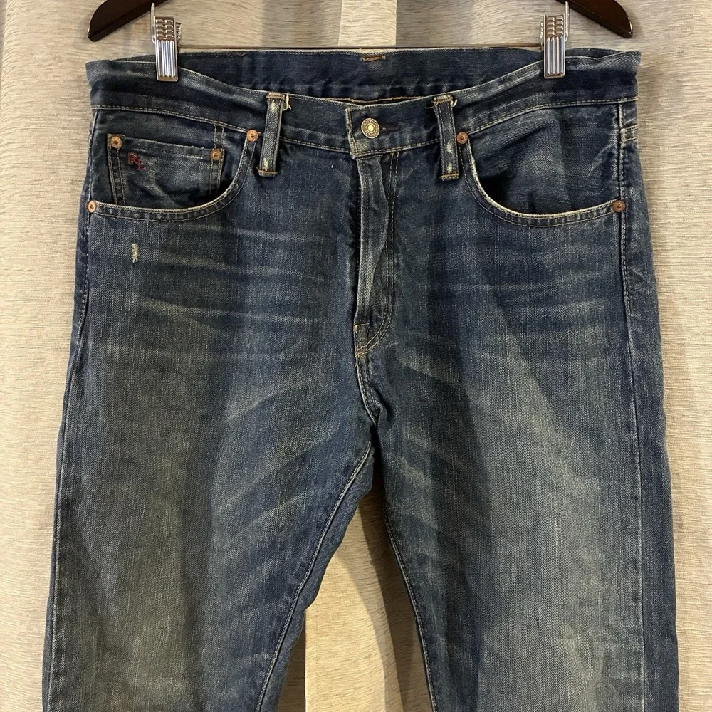 Polo Ralph Lauren 381 Slim Fit Jeans Mens 33X32 Medium Wash Blue Denim